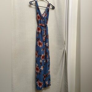 Xhilaration Blue Floral Jumpsuit